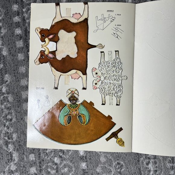 VTG Whitman 1973 Christmas Nativity Set Press Out Paper Doll Book NEW 10" x 14" - Picture 7 of 10